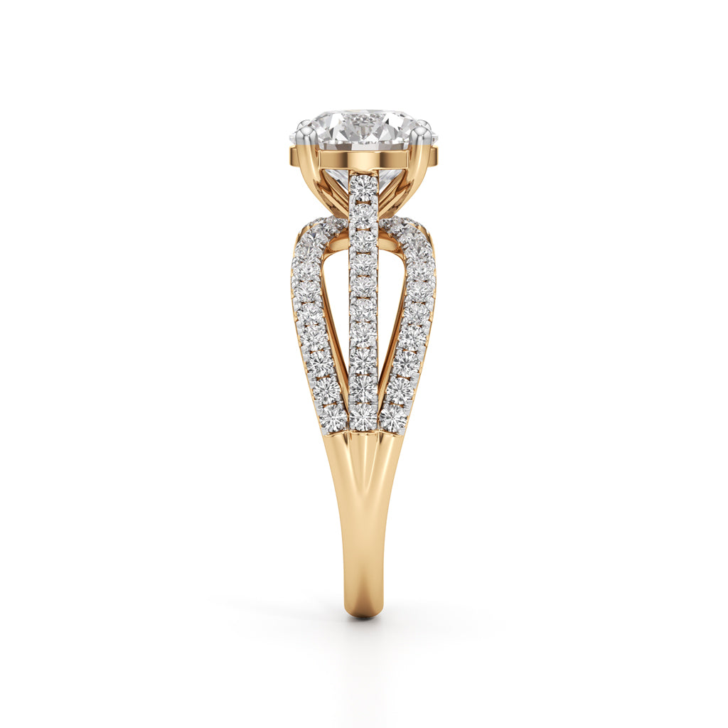 925 Silver 18K Gold Plated Solitaire DiamondStyle Ring Luxury Bridal Design