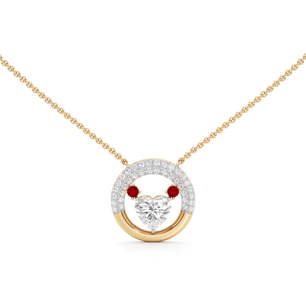 925 silver 18k Gold Plated Eternal Circle Heart Pendant