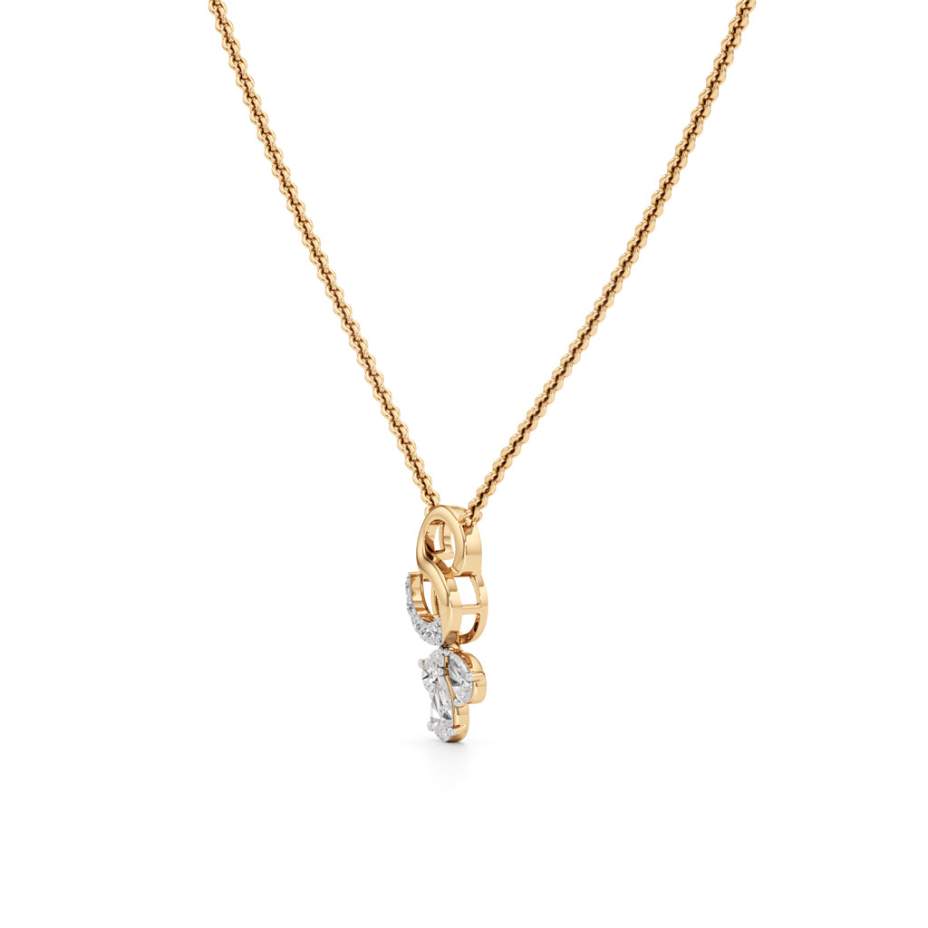 Celestial Crescent Drop Pendant 925 Sterling Silver 18k Gold Vermeil Lab Grown Diamond