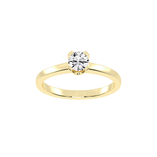 Solance 0.50Ct Channel Set Solitaire Lab Diamond Ring
