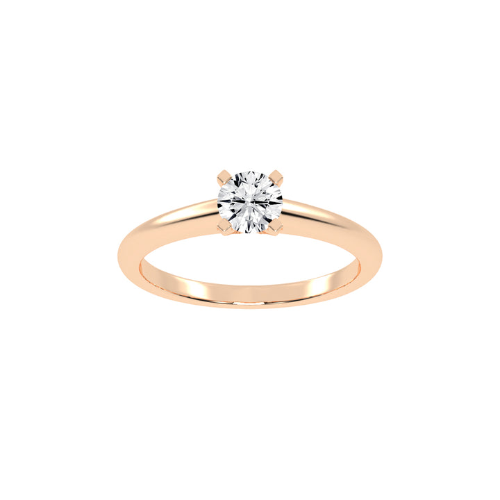 Solirra 0.50Ct Tab Prong Round Cut Solitaire Lab Diamond Ring