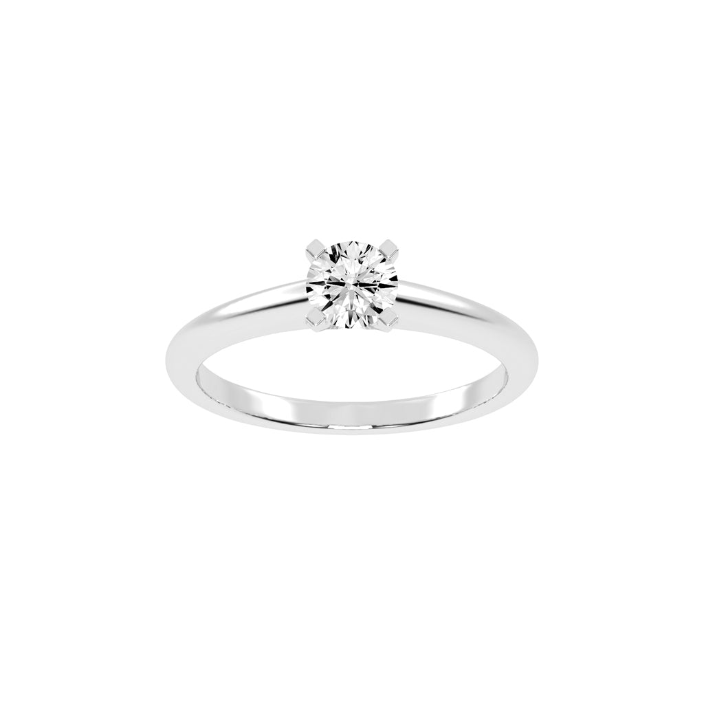 Solirra 0.50Ct Tab Prong Round Cut Solitaire Lab Diamond Ring