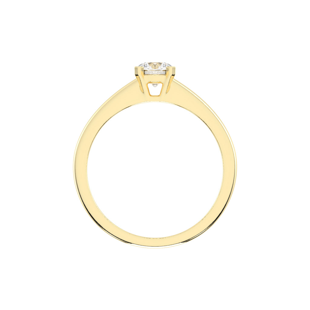 Solirra 0.50Ct Tab Prong Round Cut Solitaire Lab Diamond Ring