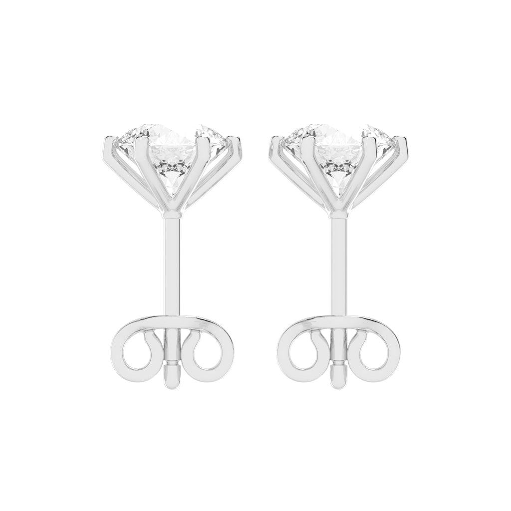 2Ct Round Shape Yellow Gold Solitaire Studs Earrings