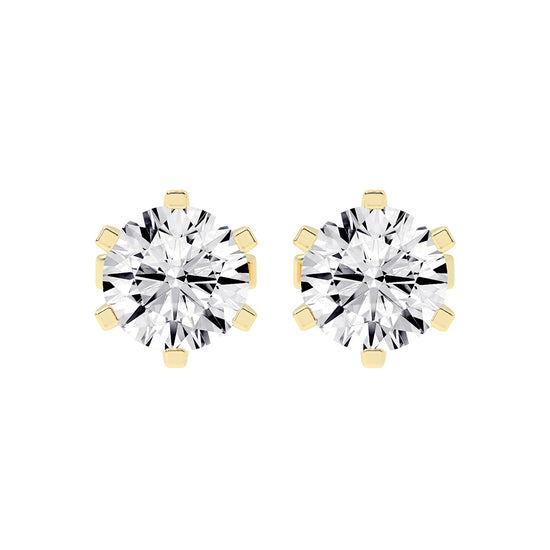 2Ct Round Shape Rose Gold Solitaire Studs Earrings