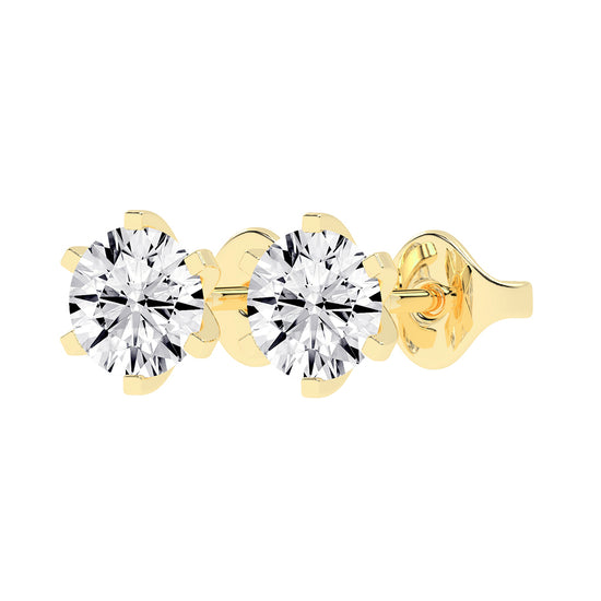 2Ct Round Shape Rose Gold Solitaire Studs Earrings