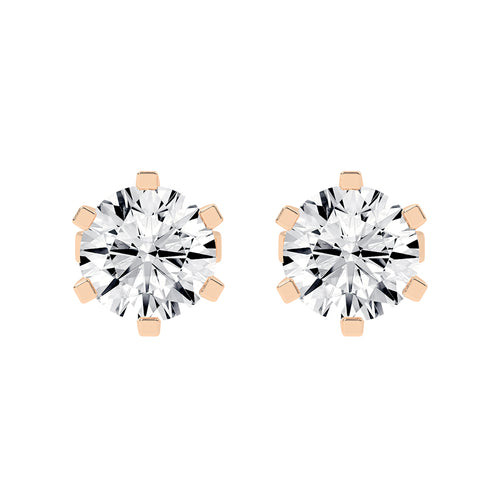 2Ct Round Shape Yellow Gold Solitaire Studs Earrings