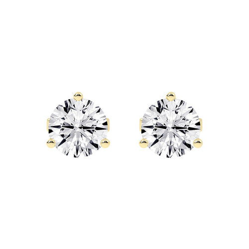 1.25Ct Round Shape Gold Solitaire Studs Earrings