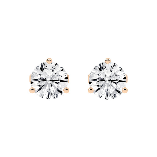 1.25Ct Round Shape Gold Solitaire Studs Earrings
