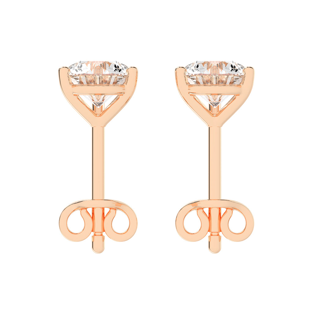 1.25Ct Round Shape Gold Solitaire Studs Earrings