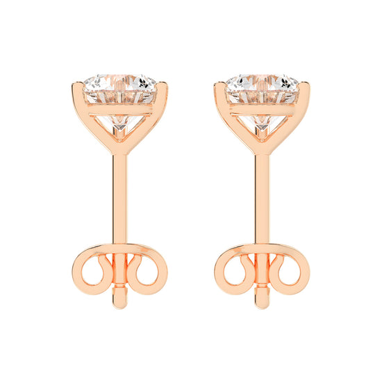 1.25Ct Round Shape Gold Solitaire Studs Earrings