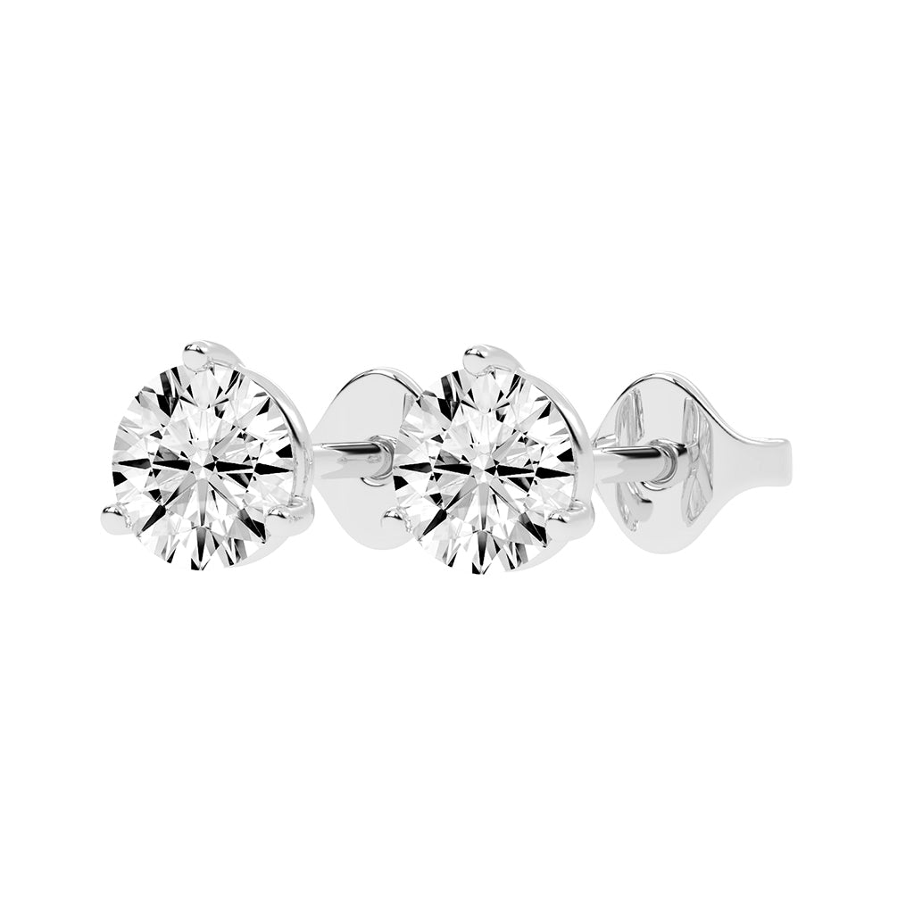 1.25Ct Round Shape Gold Solitaire Studs Earrings
