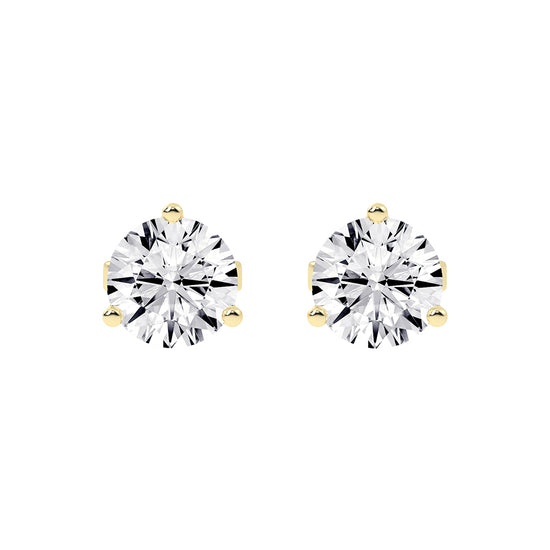 1.25Ct Round Shape Gold Solitaire Studs Earrings