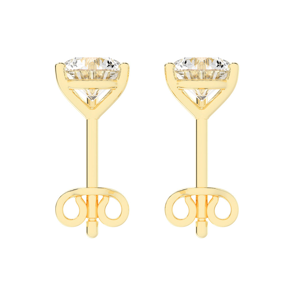 1.25Ct Round Shape Gold Solitaire Studs Earrings