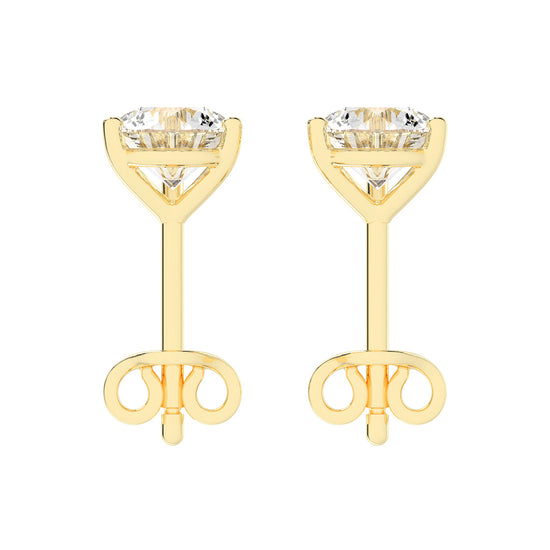 1.25Ct Round Shape Gold Solitaire Studs Earrings