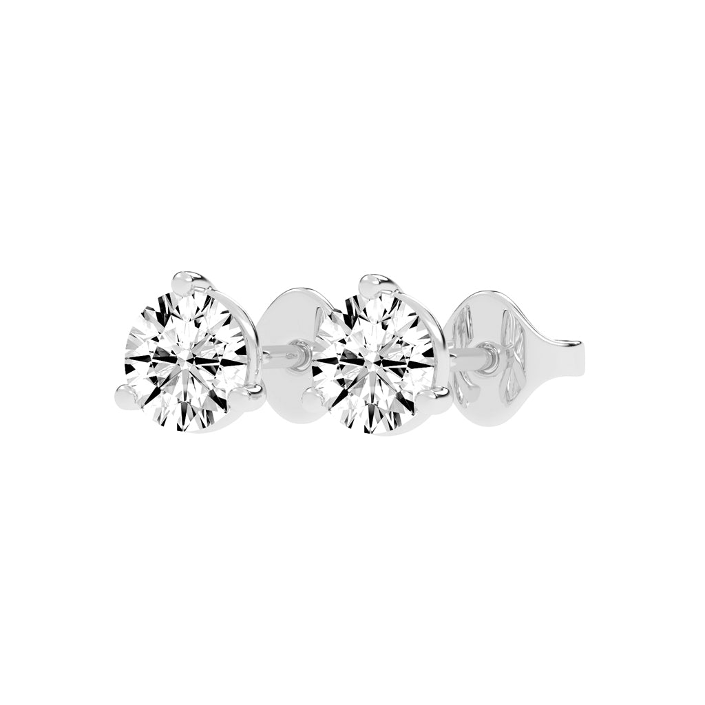 1.5Ct Round Shape Rose Gold Solitaire Studs Earrings