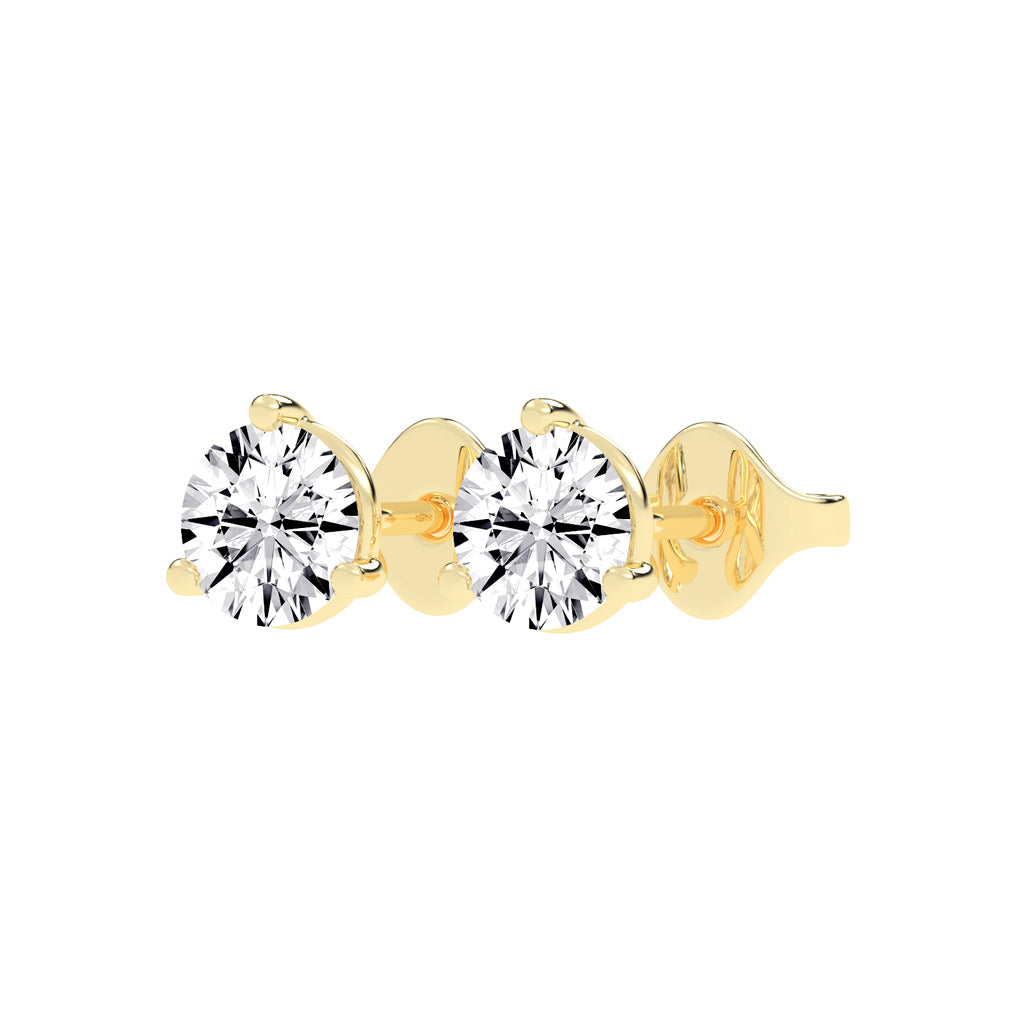 1.5Ct Round Shape Rose Gold Solitaire Studs Earrings
