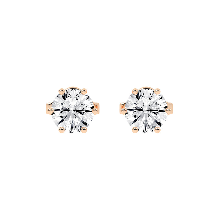 1.25Ct Round Shape Yellow Gold Solitaire Studs Earrings