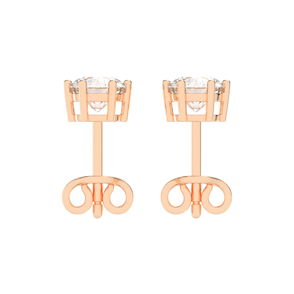 1.25Ct Round Shape Yellow Gold Solitaire Studs Earrings