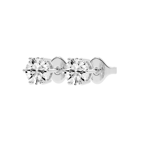 1.25Ct Round Shape Yellow Gold Solitaire Studs Earrings
