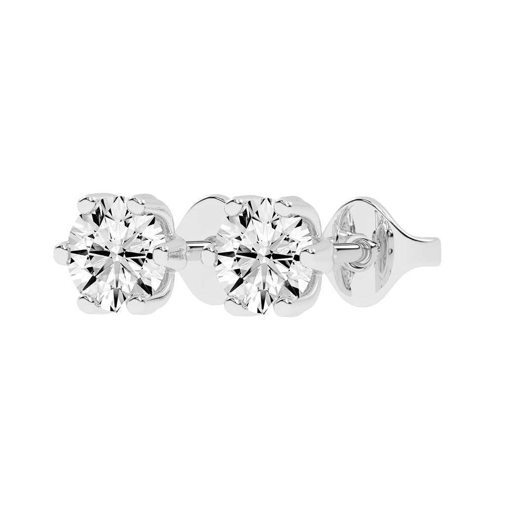 1.5Ct Round Shape Gold Solitaire Studs Earrings