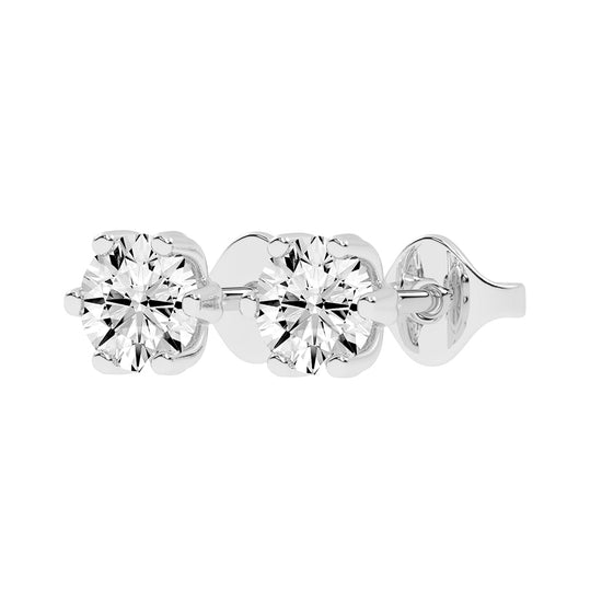 1.5Ct Round Shape Gold Solitaire Studs Earrings