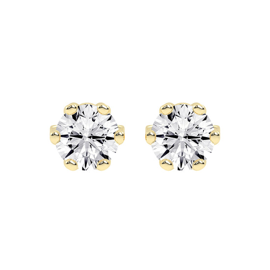 1.5Ct Round Shape Gold Solitaire Studs Earrings