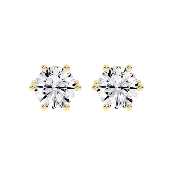 1.25Ct Round Shape Gold Solitaire Studs Earrings