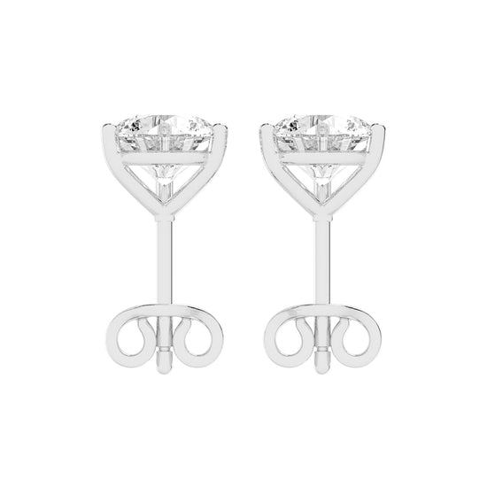 2.25Ct Round Shape Rose Gold Solitaire Studs Earrings