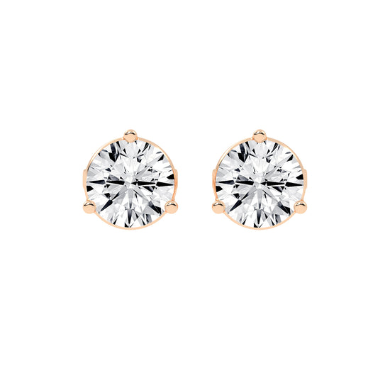 2Ct Round Shape Yellow Gold Solitaire Studs Earrings