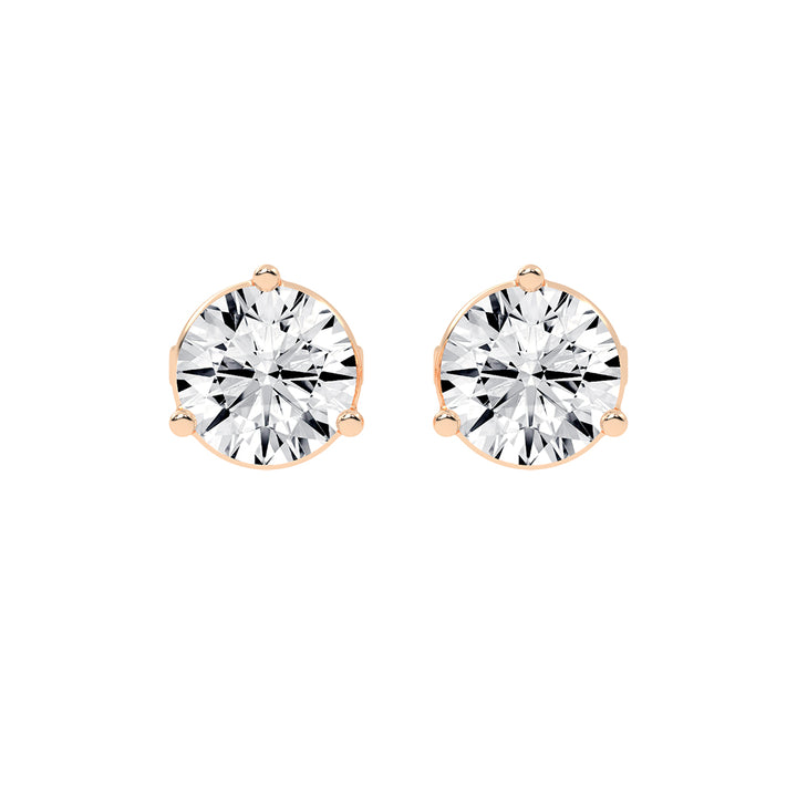 2Ct Round Shape Yellow Gold Solitaire Studs Earrings