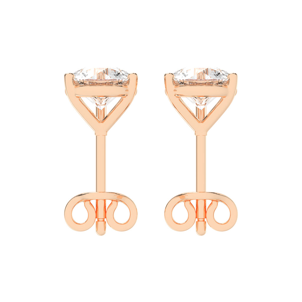 2Ct Round Shape Yellow Gold Solitaire Studs Earrings