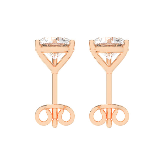 2Ct Round Shape Yellow Gold Solitaire Studs Earrings