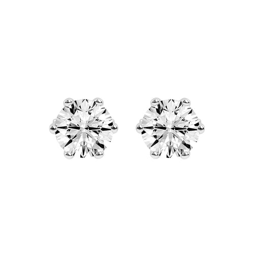 2Ct Round Shape Gold Solitaire Studs Earrings