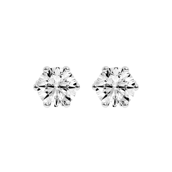 2Ct Round Shape Gold Solitaire Studs Earrings
