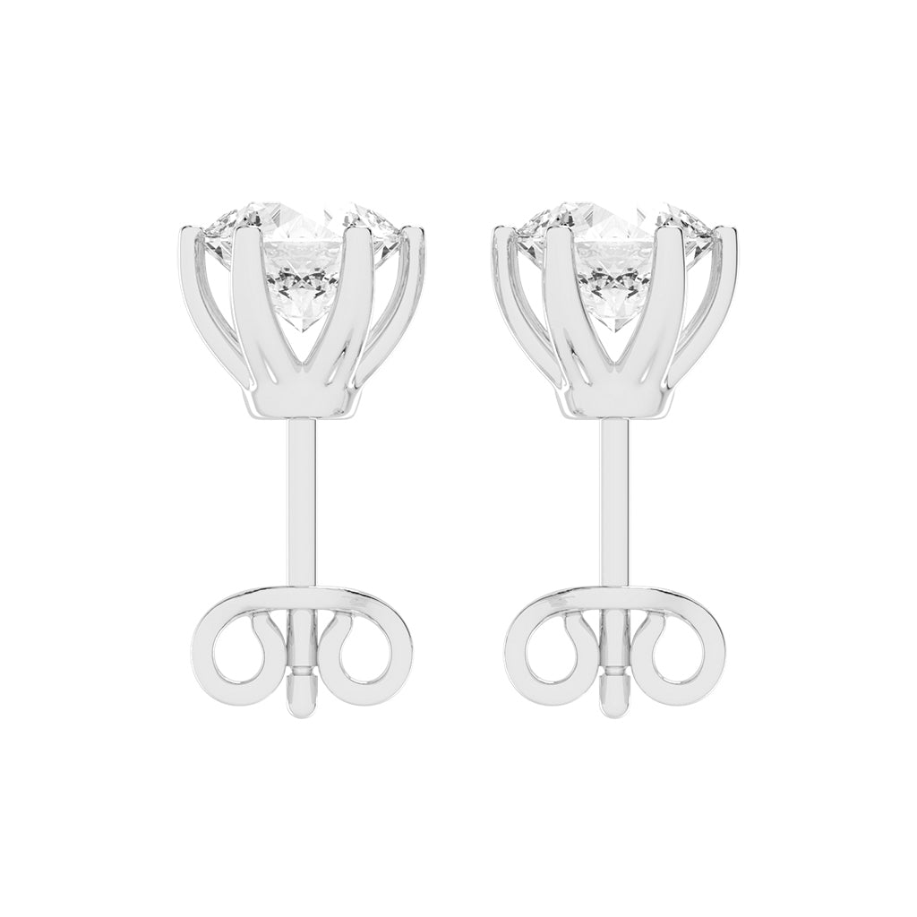 2Ct Round Shape Gold Solitaire Studs Earrings