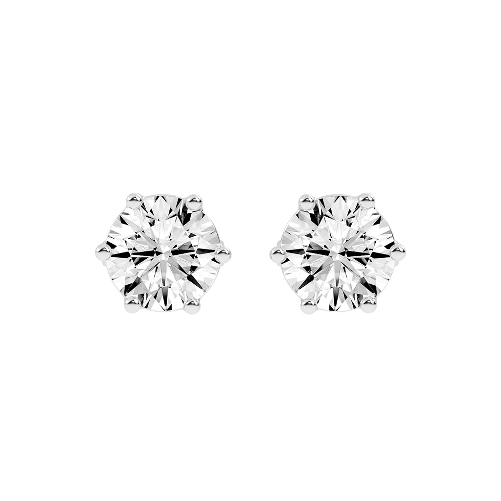 2Ct Round Shape Rose Gold Solitaire Studs Earrings