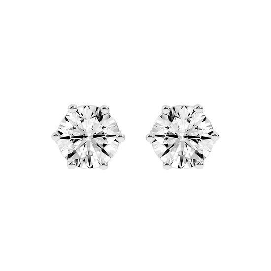 2Ct Round Shape Rose Gold Solitaire Studs Earrings