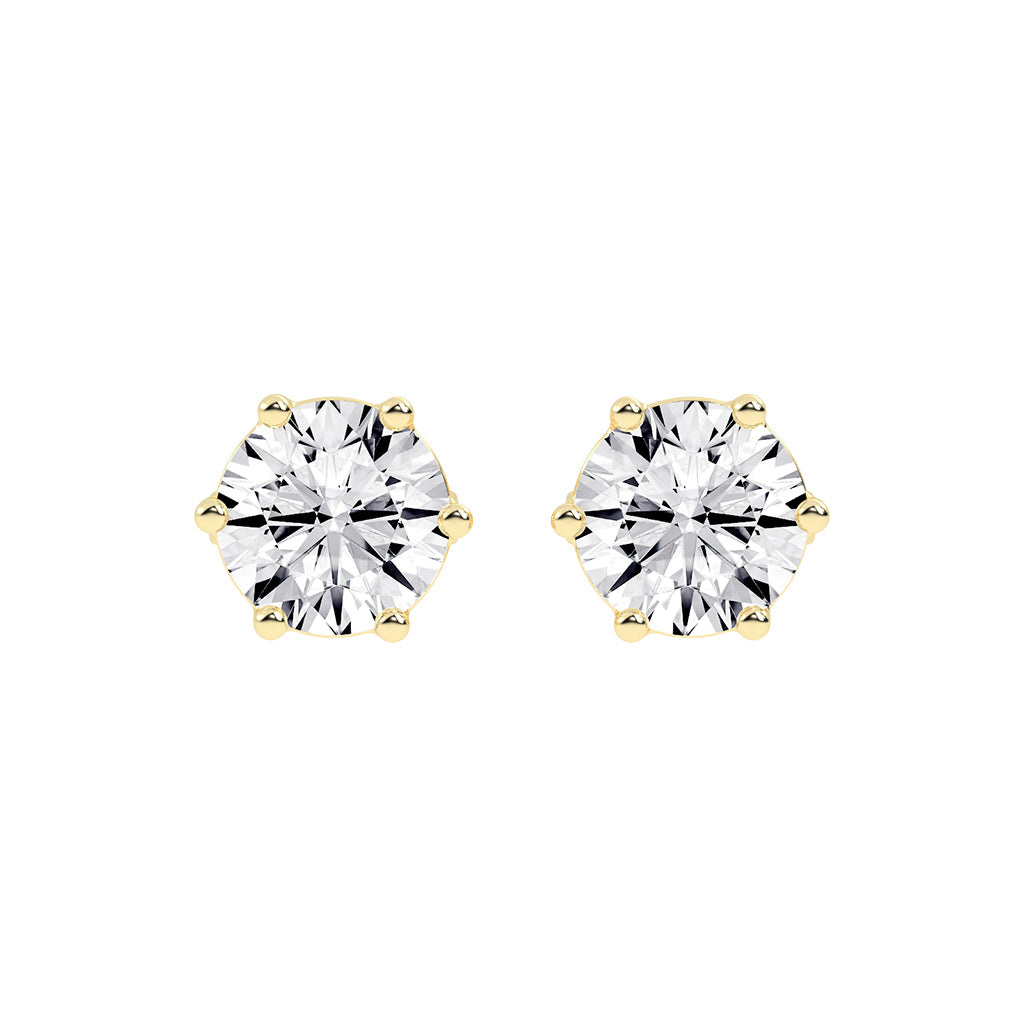 2Ct Round Shape Rose Gold Solitaire Studs Earrings