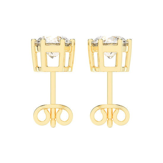 2Ct Round Shape Rose Gold Solitaire Studs Earrings