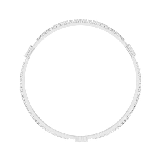 Nyra dual round cut broad lab diamond bangles