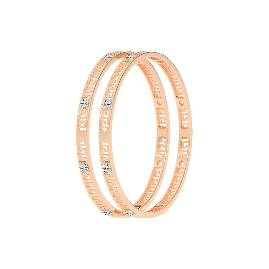 Athena Greek Key Diamond Bangle