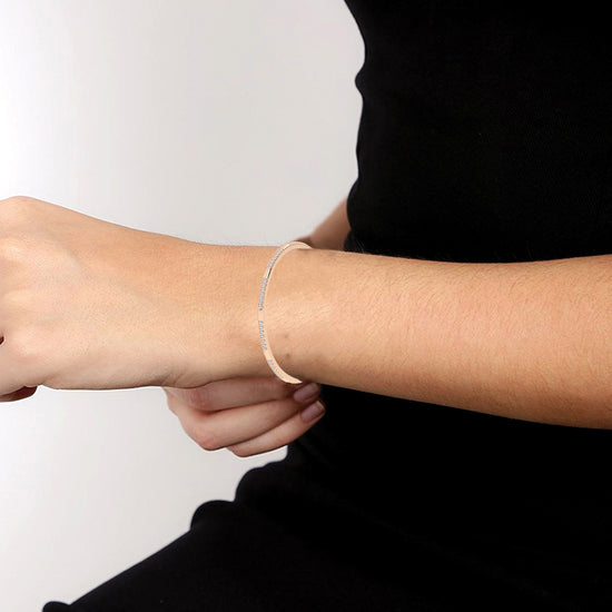 Contemporary Dual-Row Sparkling Bangle