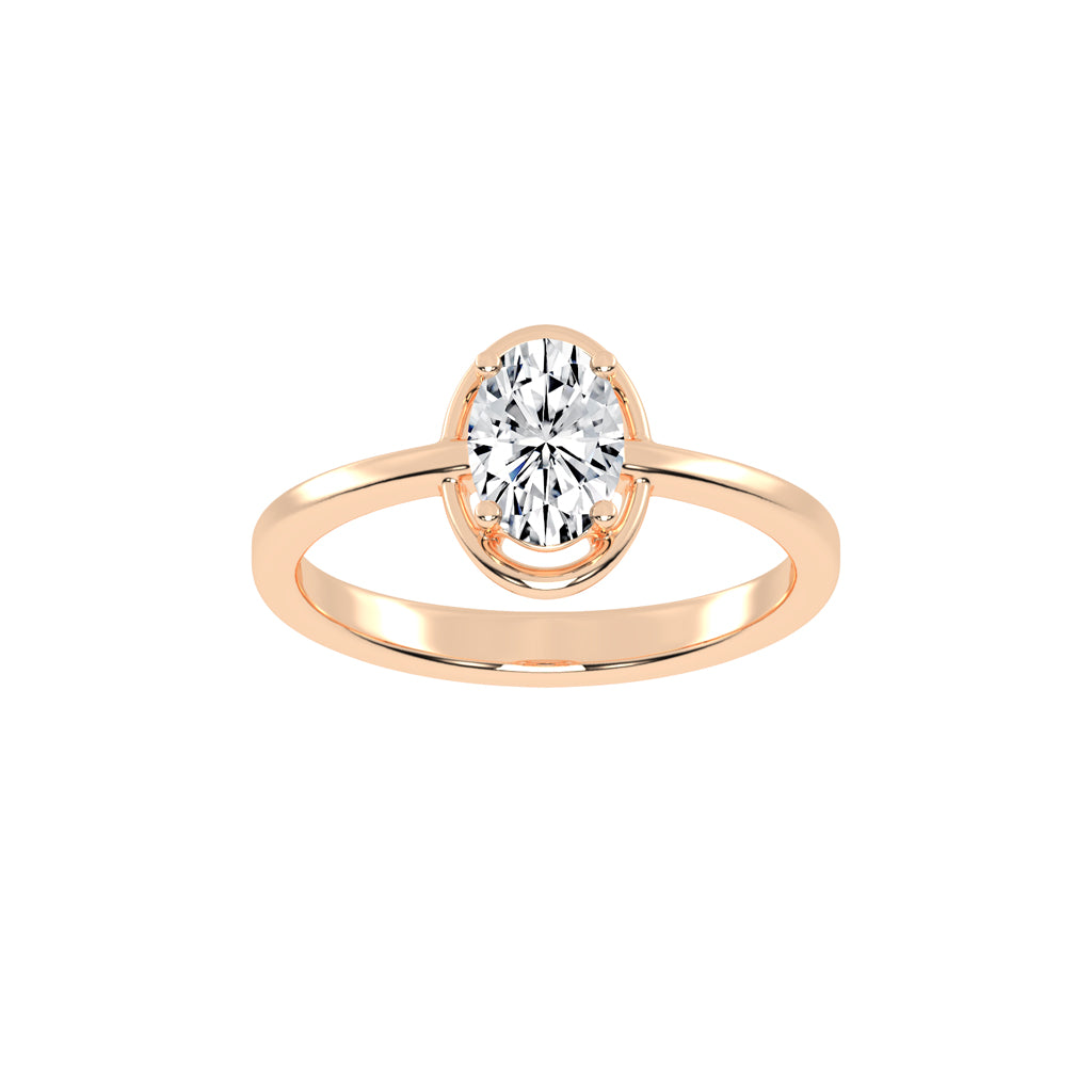 Diamaris Oval Cut Four Prong Solitaire Lab Diamond Ring