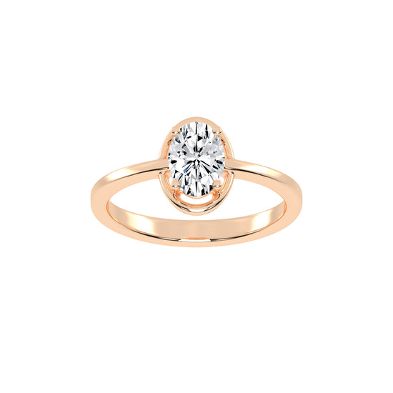 Diamaris Oval Cut Four Prong Solitaire Lab Diamond Ring