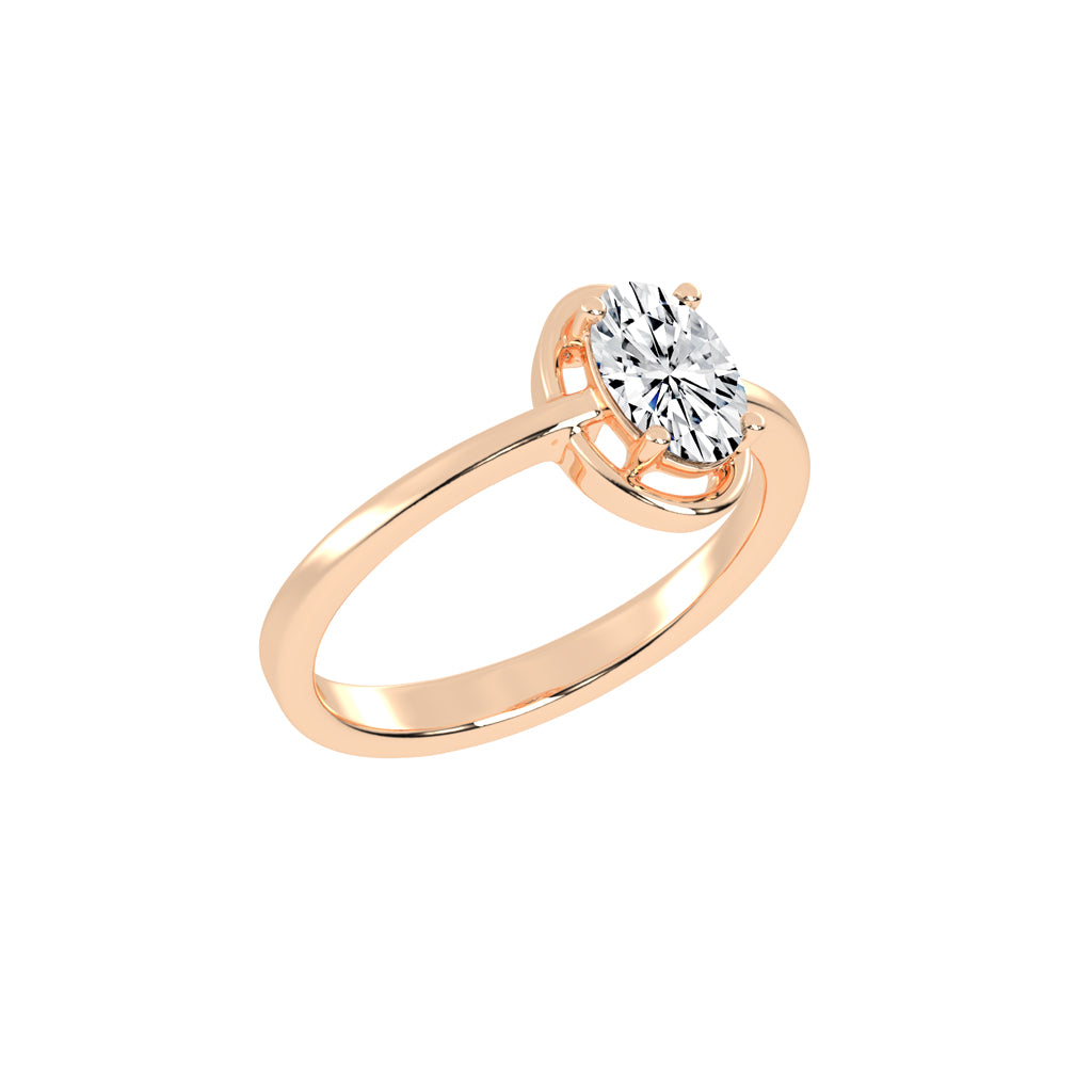 Diamaris Oval Cut Four Prong Solitaire Lab Diamond Ring