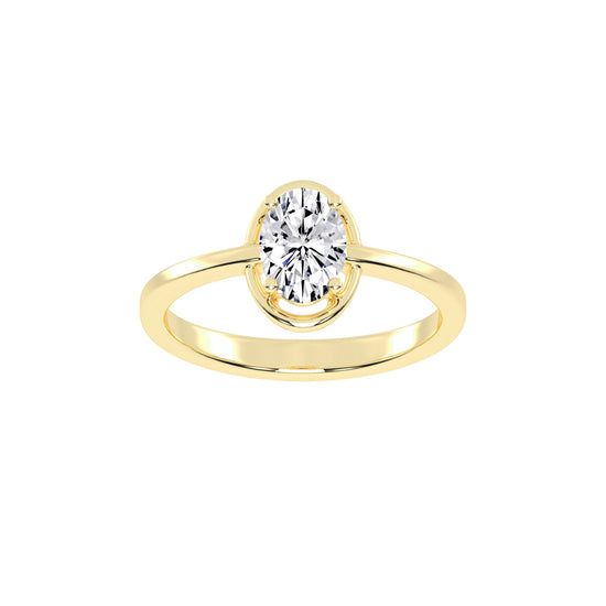 Diamaris Oval Cut Four Prong Solitaire Lab Diamond Ring