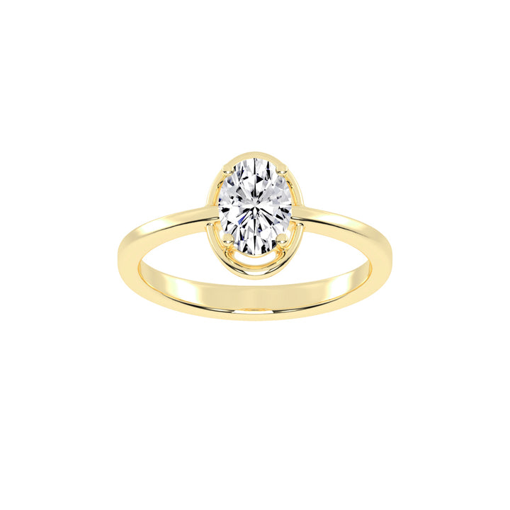 Diamaris Oval Cut Four Prong Solitaire Lab Diamond Ring