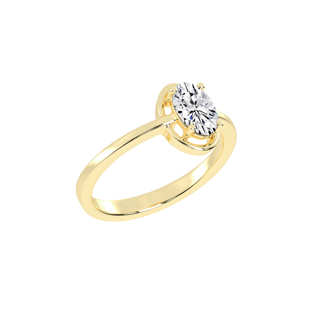 Diamaris Oval Cut Four Prong Solitaire Lab Diamond Ring