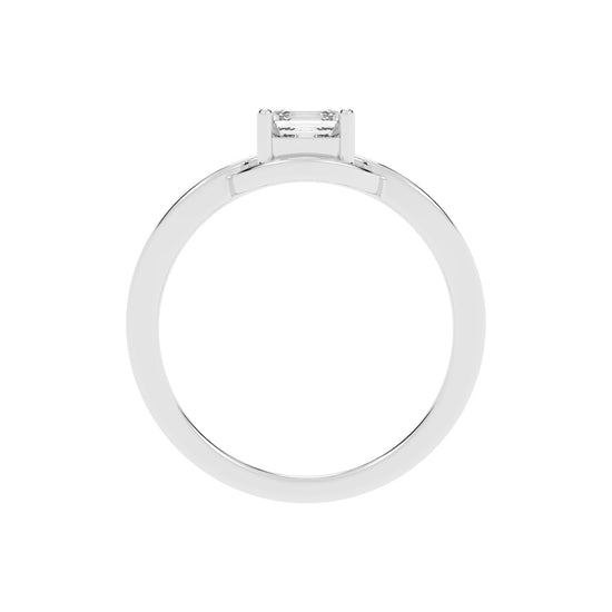 Solavira Square Emerald cut solitaire lab diamond ring